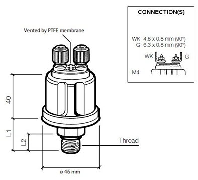 VDO Pressure senders 0-10 Bar - 1-8-27 NPTF